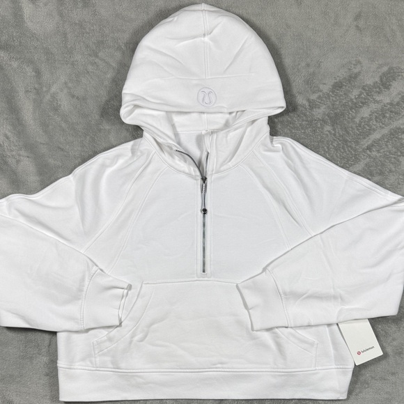 NWT Lululemon White Scuba Oversized Half-Zip Hoodie, size XL/XXL - Picture 1 of 6